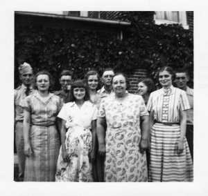 Grandma Olive with her husband - Grandpa Harry - and eight children.