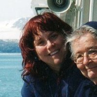 Mom and I on an Alaskan cruise two years before she died.